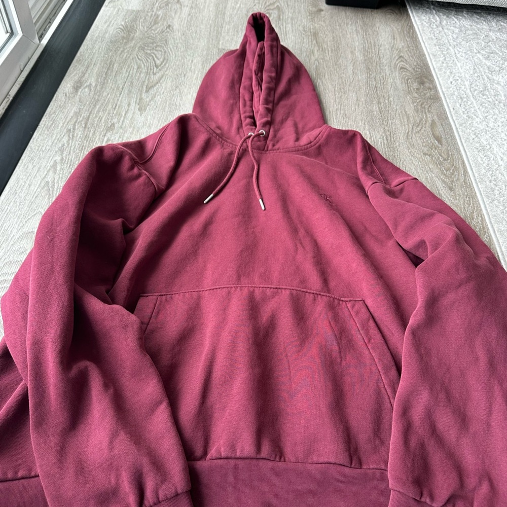 Calvin Klein Men's Maroon Hoodie Sweater
